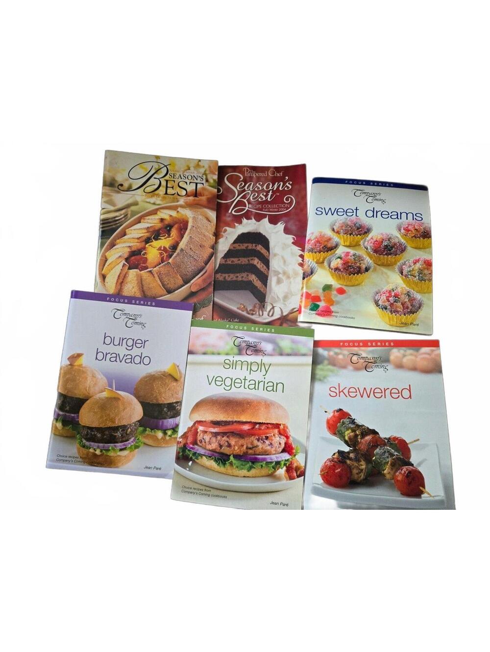 Company's Coming Focus & Pampered Chef Cookbooks / Vintage / Lot of 6